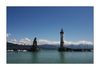 Hafeneinfahrt von Lindau mit Blick auf den Pfänder