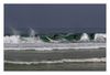 Strand mit Wellenreiter, Biscarosse-Plage (Bildmontage)