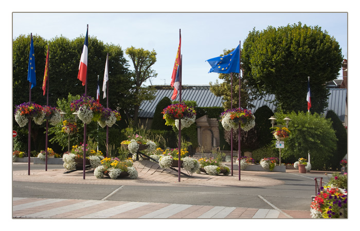 Kreisverkehrsinsel in Houlgate, Calvados, Normandie