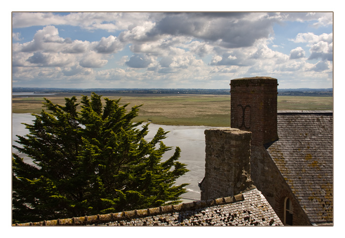 Blick ins Umland, Le Mont-Saint-Michel, Normandie