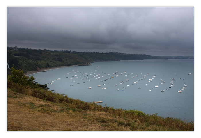 Blick auf den Yachthaven von Port Lazo, Pointe de Bilfot, Plouézec