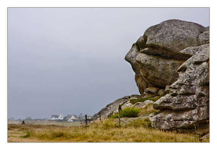 Felsformation aus Granit, Algenfischer-Dorf Meneham, M&eacute;nez Ham bei Kerlouan