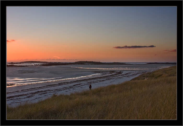 Sonnenuntergang bei Ebbe, Plage de Sainte-Marguerite, Land&eacute;da