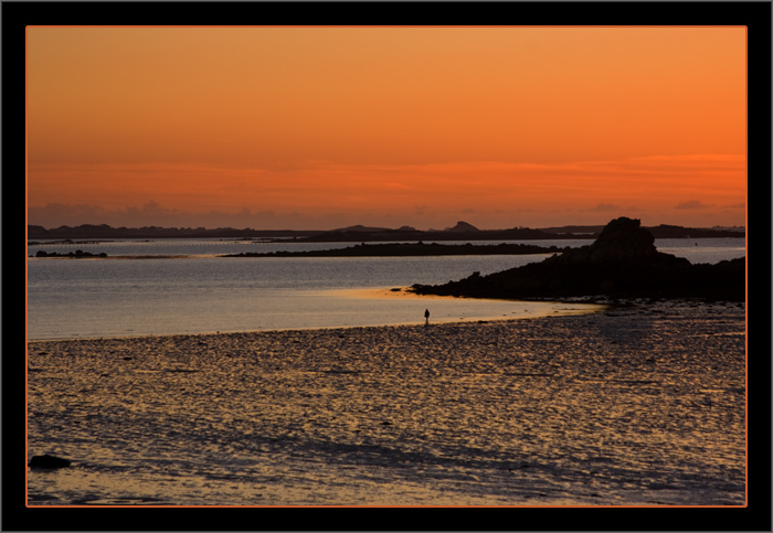 Sonnenuntergang bei Ebbe, Plage de Sainte-Marguerite, Land&eacute;da