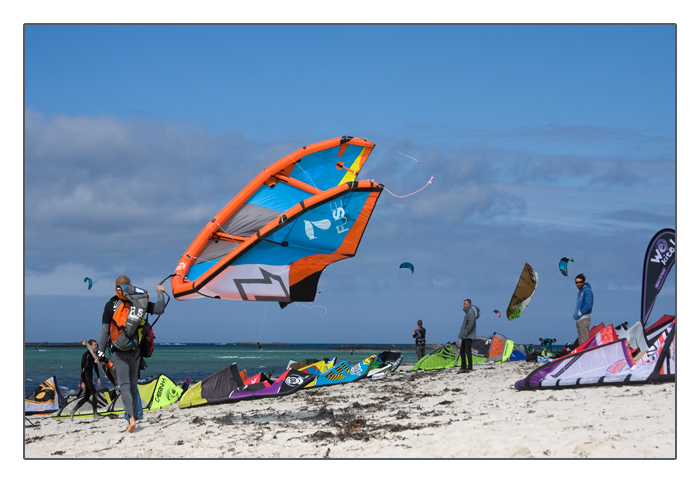 Kitesurf-Segel, Plage de Sainte-Marguerite, Land&eacute;da
