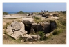 Krater und Bunker an der Gedenkst&auml;tte Pointe du Hoc, Calvados, Normandie
