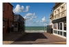 und ..... Strasse direkt ins Meer, Pirou Plage, Halbinsel Cotentin, Manche, Normandie