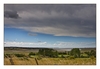 schwarze Wolken über Heugueville-sur-Sienne, Halbinsel Cotentin, Manche, Normandie