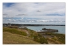 Blick von der felsigen Landzunge "la pointe du Roc" auf den Hafen, Granville, Halbinsel Cotentin, Manche, Normandie