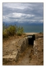 ehemaliger Schützengraben mit Blick zum Meer, Granville, Halbinsel Cotentin, Manche, Normandie