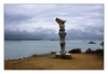 Statue die kleine Meerjungfrau mit Blick aufs Meer, la petite Sirène de Kito, Pointe de Bilfot, Plouézec, Côtes-d’Armor, Bretagne