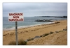 Baden nicht überwacht - Schild, am Strand bei La Turballe, Pays de la Loire, Loire-Atlantique, Bretagne