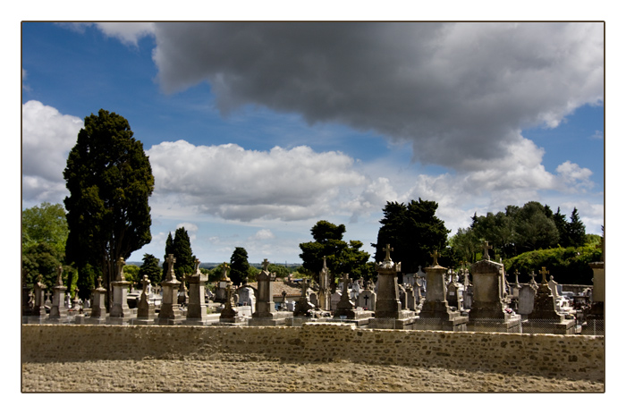Blick zum Friedhof, Festung Cité von Carcassonne