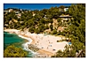 Ausblick auf die herrliche Badebucht in Cala Llevadó, Tossa de Mar