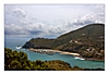 ein letzer Blick zurück auf den Hafen von Portbou, Spanien