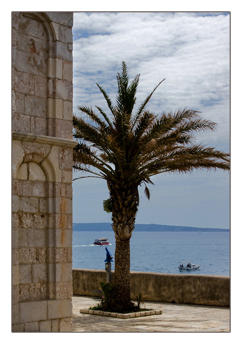 Blick von der Marienkirche auf das Meer