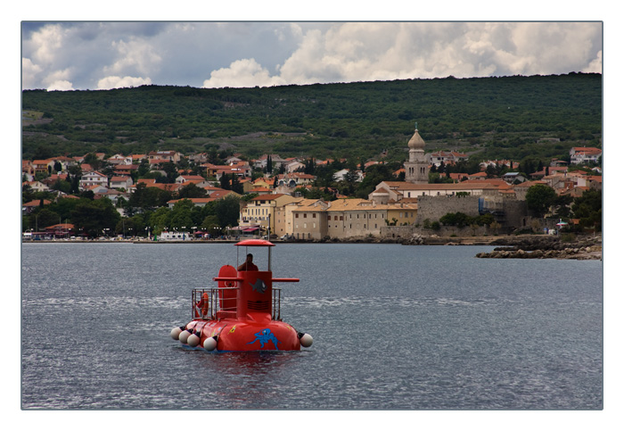 Blick auf die Stadt Krk, Insel Krk, Kroatien