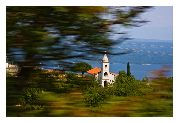 die Kirche von Predoscica, Insel Cres, Kroatien