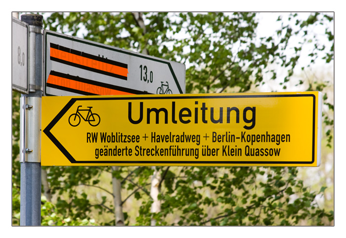 Umleitung (am Woblitzsee) --> z.B. Berlin-Kopenhagen